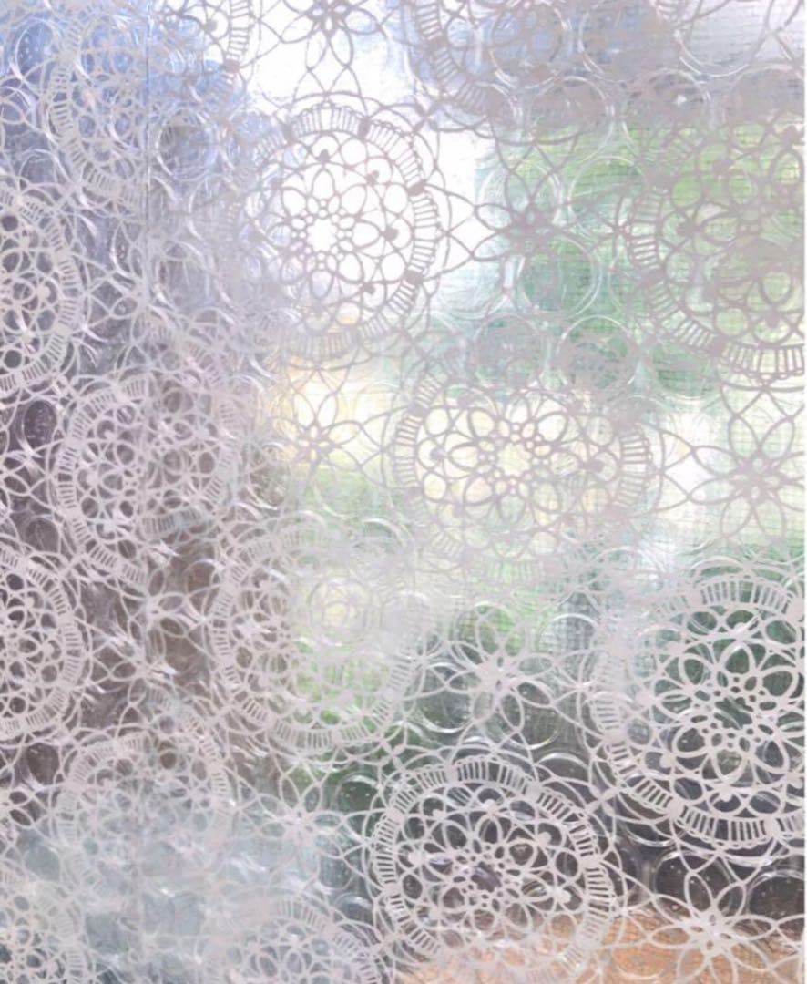 新品✨アールR窓用 三層断熱シート32枚 すりガラス対応✨レース柄 結露カビ予防