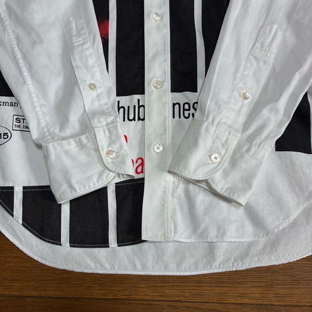 コムデギャルソン MAN ブルーノート コットンシャツ S 白 黒 AD2015