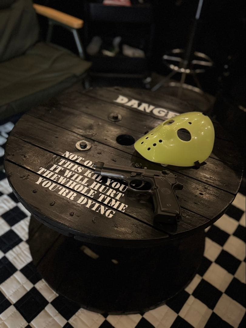 ケーブルドラム　電線ドラム　テーブル　ガーデニング　黒色