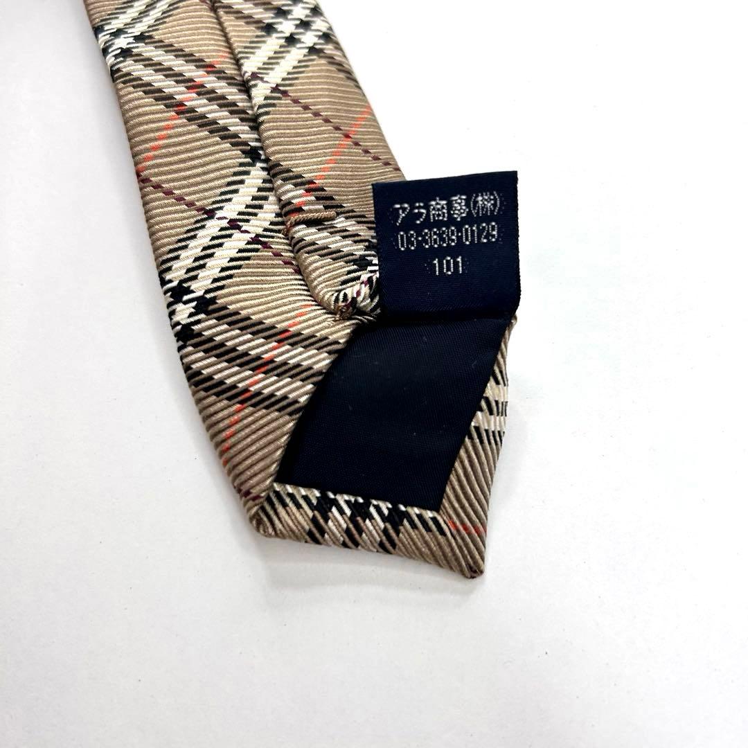 美品 バーバリー ロンドン ネクタイ シルク バーバリーチェック ノバチェック