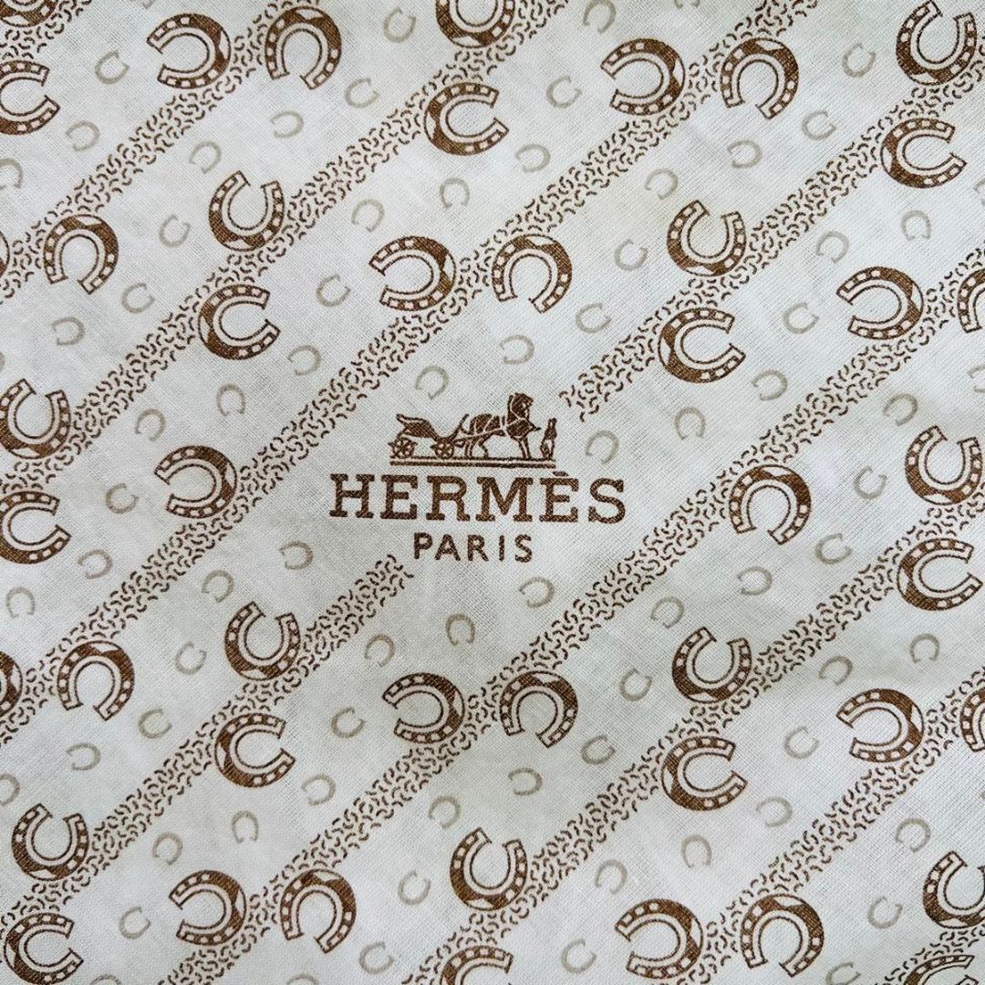 HERMES エルメス ロサンジュ　カレ スカーフ ホワイト コットン