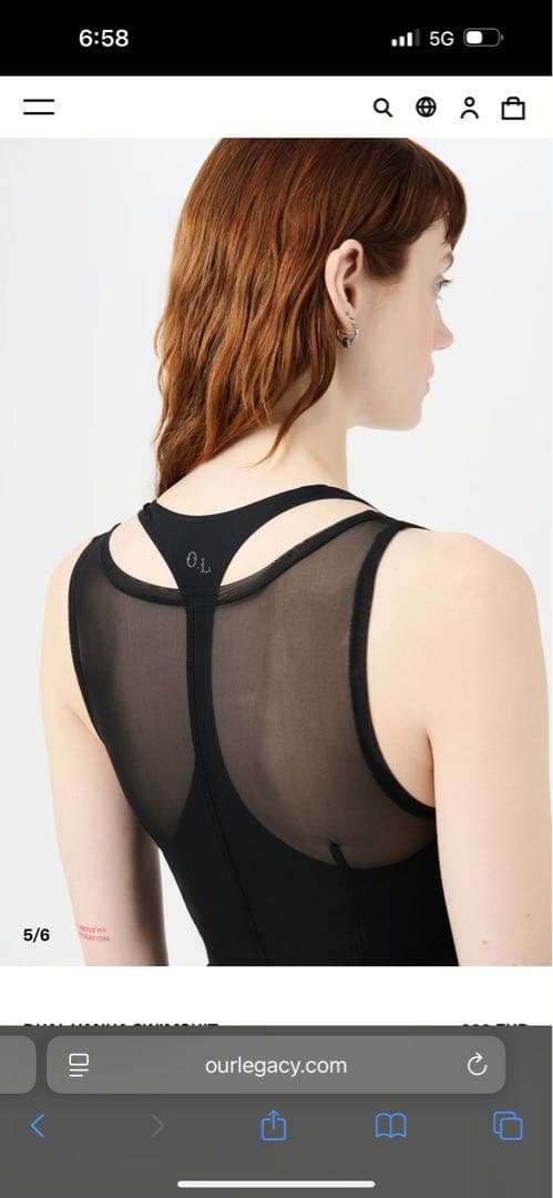 Our Legacyブラックワンピース水着