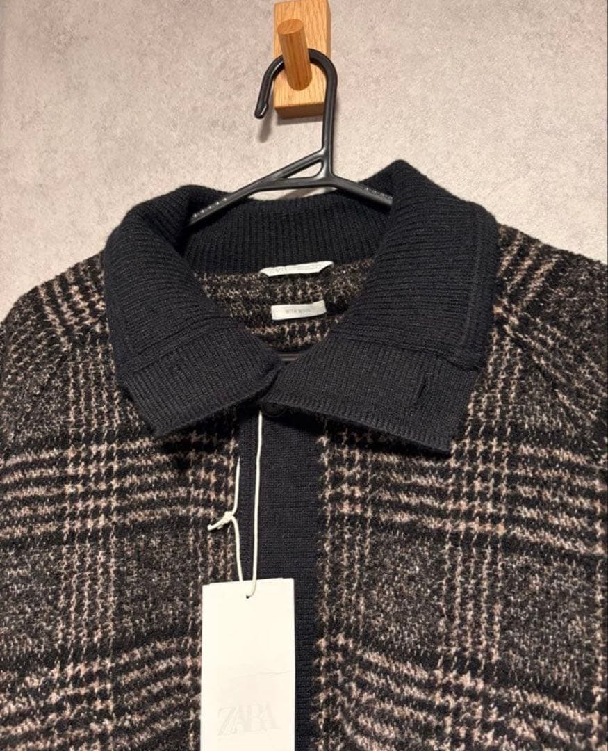 zara ザラ　リブ襟切り替えジャケット S