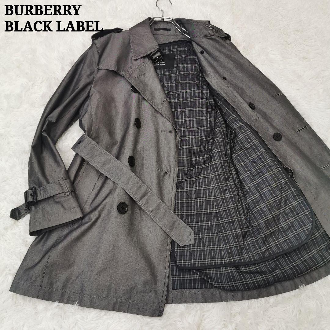 希少カラー バーバリーブラックレーベル ライナー付 トレンチコート グレー S