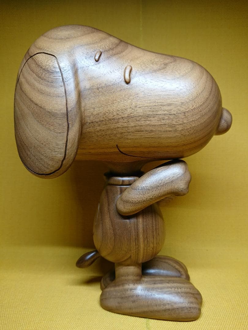 【美品】日本製　スヌーピー　木製　置物　インテリア　工芸品　美術品　A3321