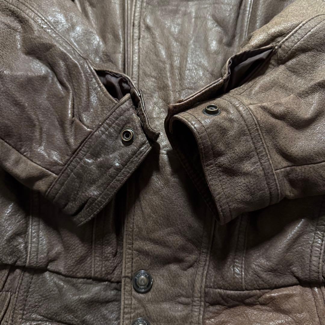 90s WILSON レザージャケット　セミダブルライダース　シンサレート　短丈