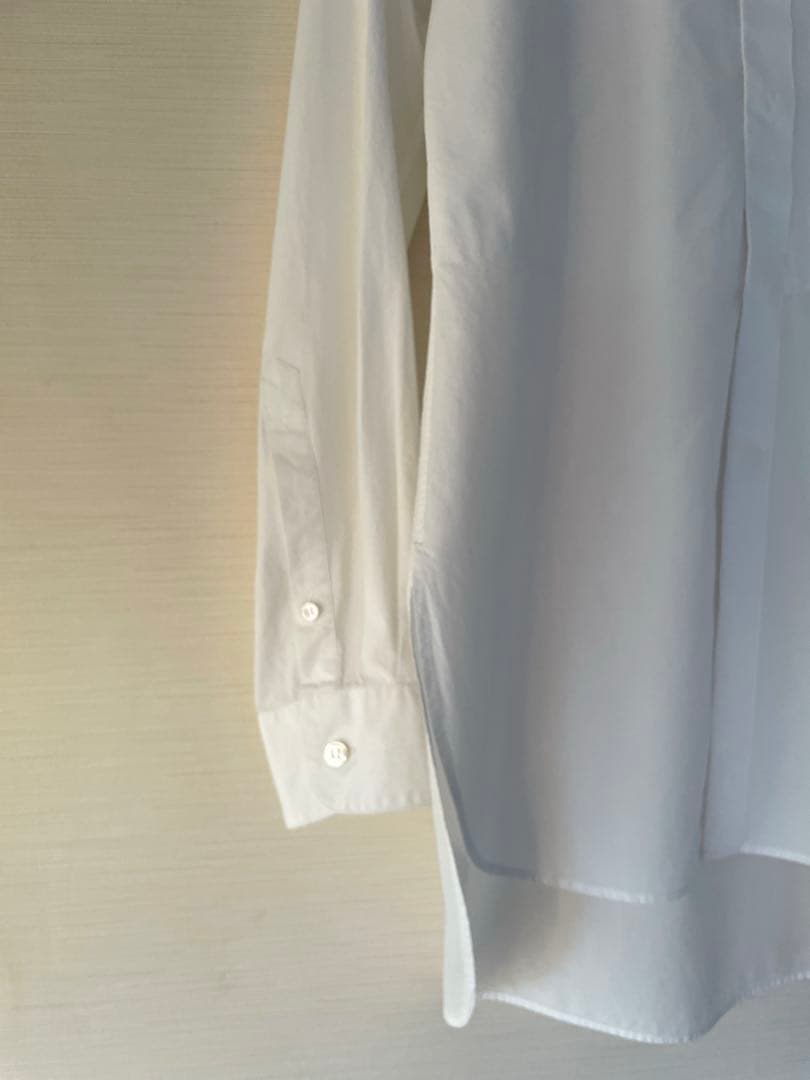 LEMAIRE コットンポプリン比翼バンドカラー長袖シャツ XS