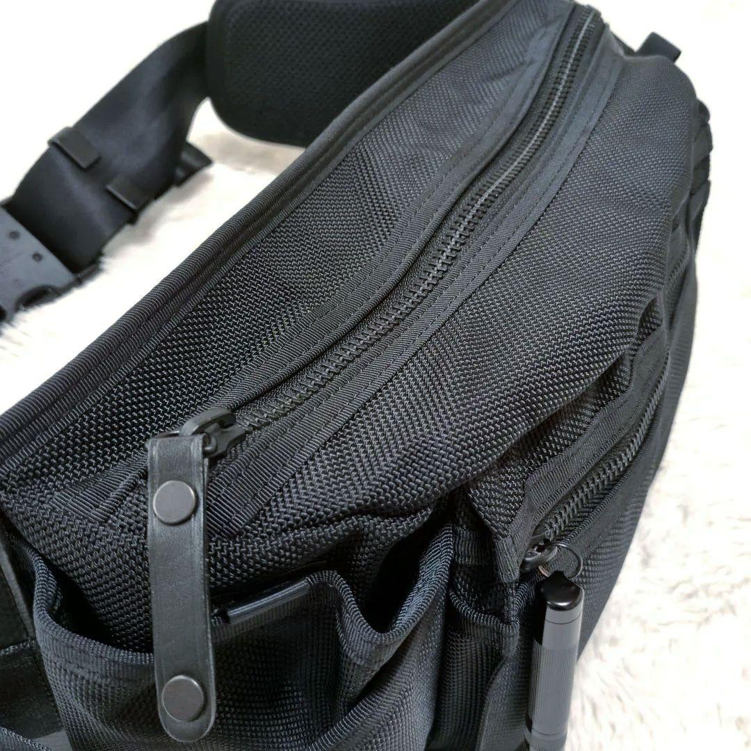 【超美品】PORTER　HEAT　ウエストバッグ　L　ブラック　マグライト付属