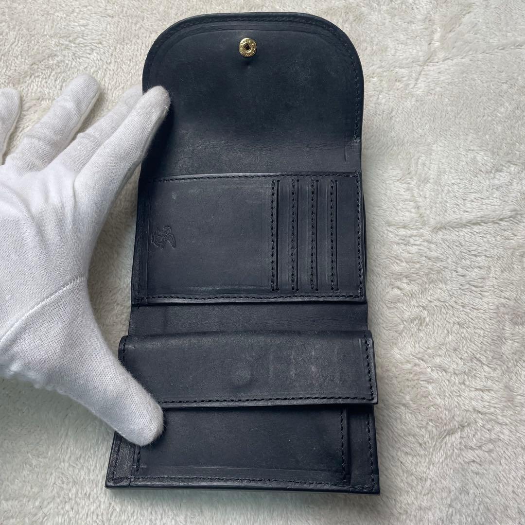 MR. OLIVE 三つ折り財布 黒 牛革 ME115P