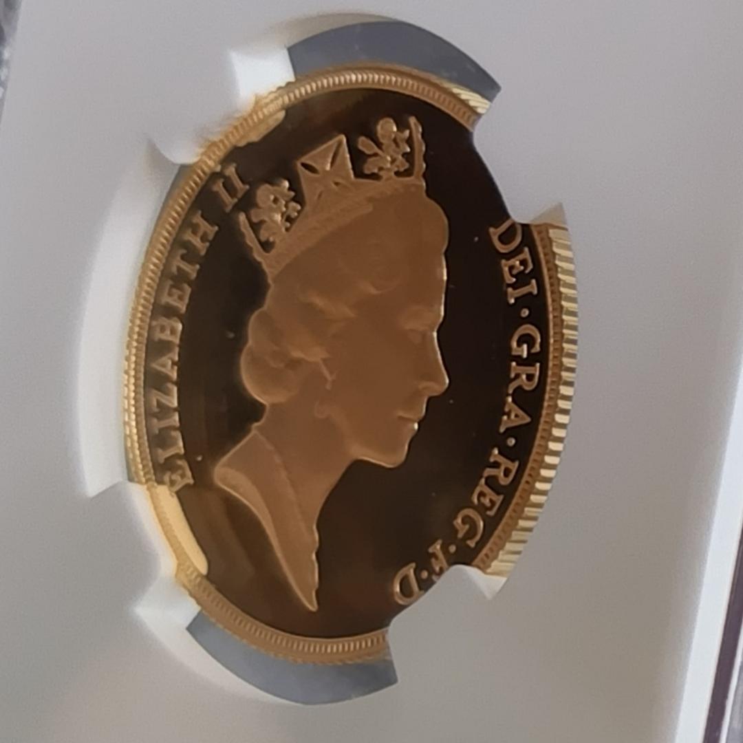 1988年/イギリス/PF70/ミドルエリザベス/金貨/2ソブリン/NGC