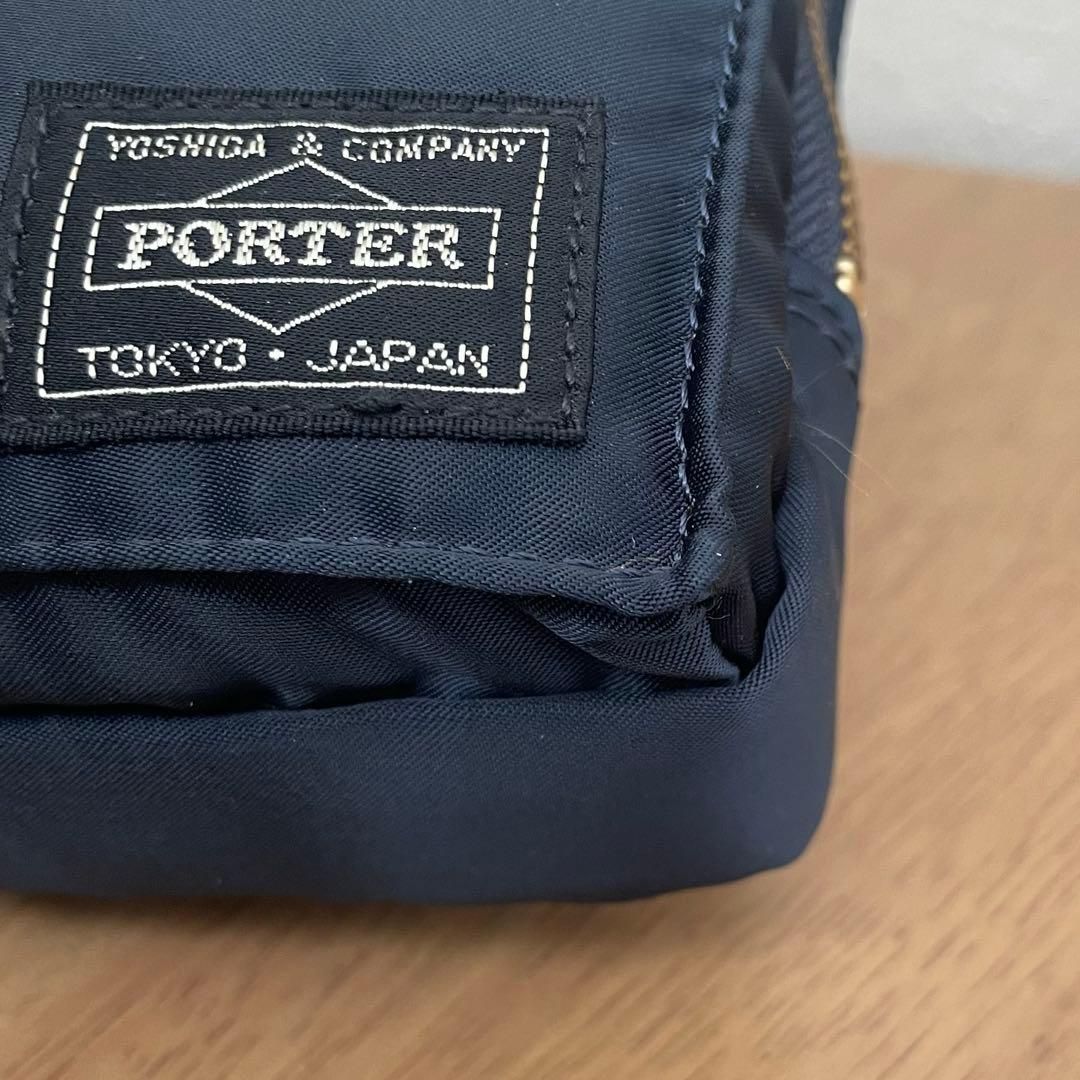 未使用級✨ PORTER アイアンブルー ゴールドファスナー ポーチ