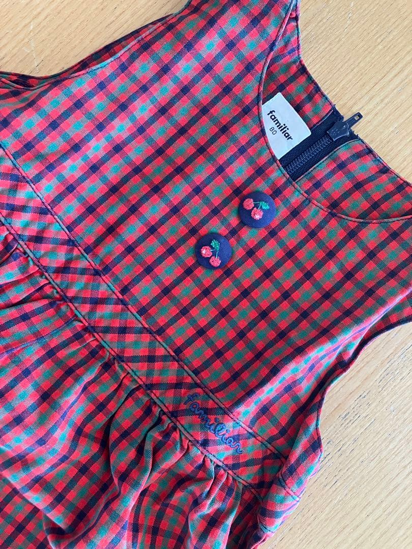 赤いベビー服6点セット　女の子ワンピースベスト帽子