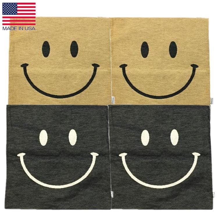 ４点 アメリカ製 Cross Canvas スマイル クッションカバー ミックス