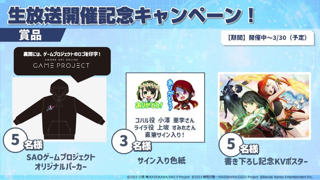 ソードアートオンライン　Twitterキャンペーン　パーカー　当選品　非売品
