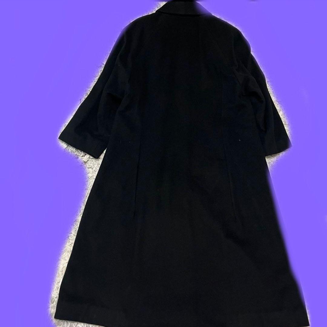 ピュアカシミヤ100% ブラック ロングコート 裏キュプラ 黒 カシミヤコート