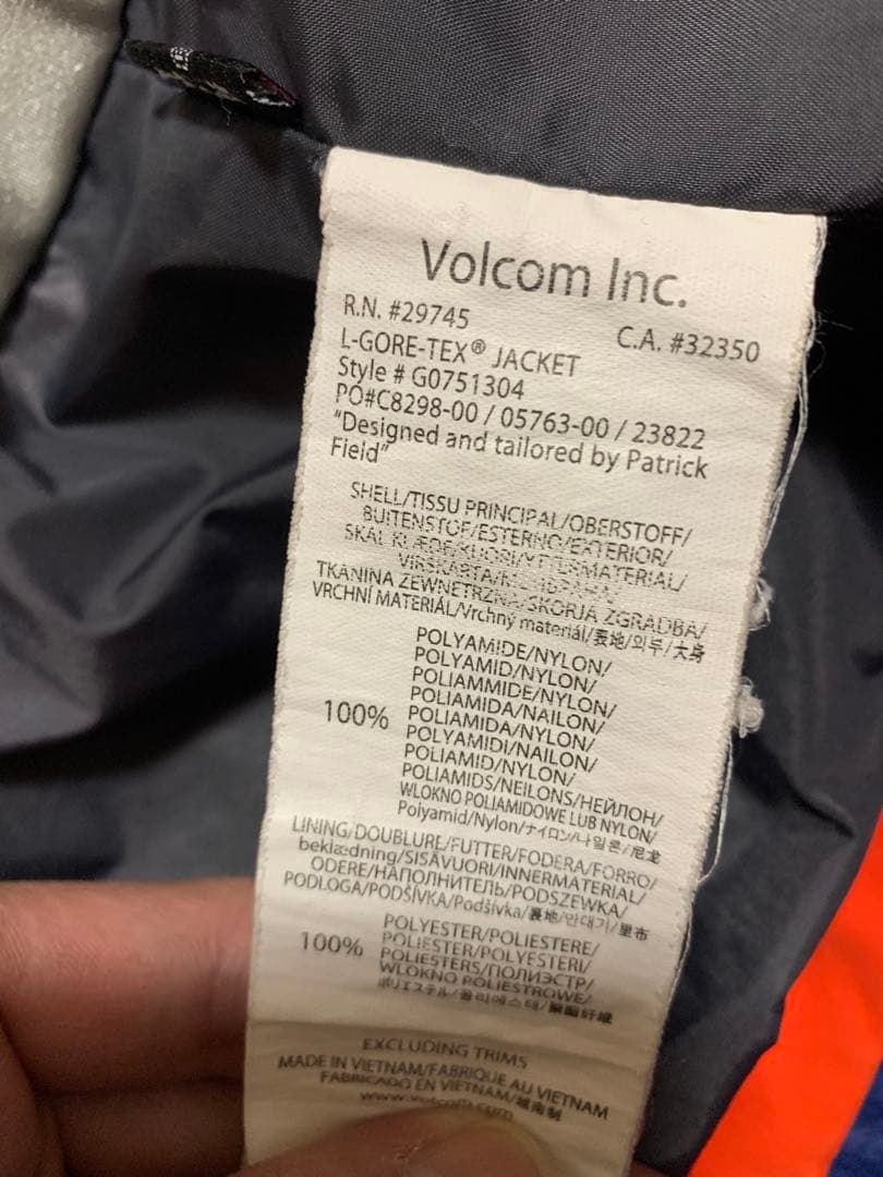 VOLCOM GORE-TEXスノーボードジャケット オレンジ　L