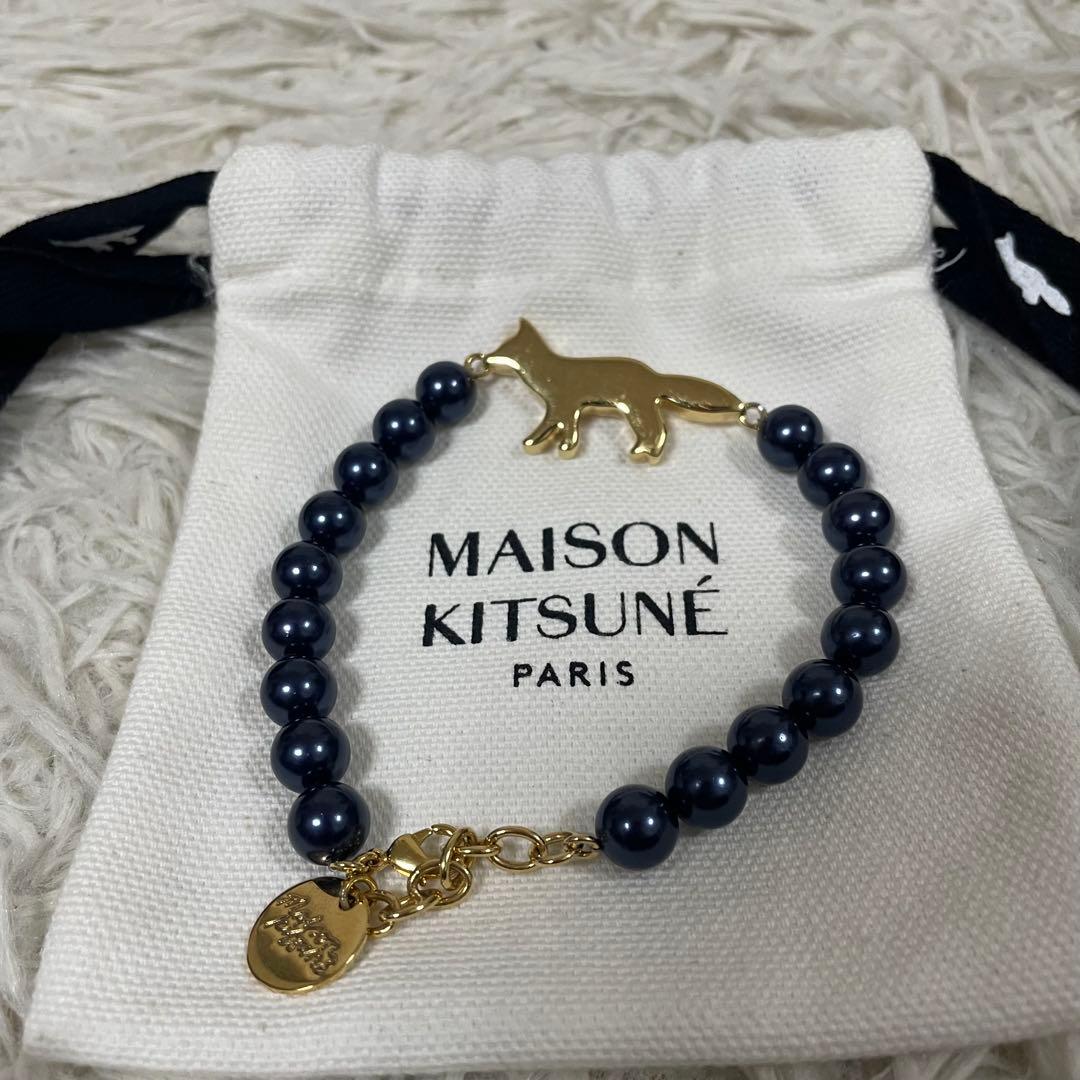 MaisonKITSUNE　ネイビー＆ゴールド ブレスレット メゾンキツネ