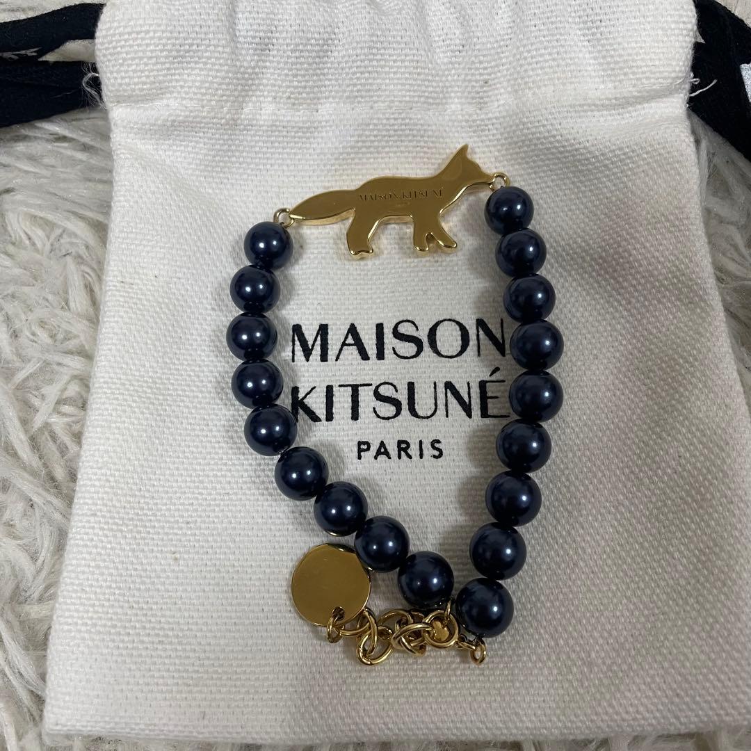 MaisonKITSUNE　ネイビー＆ゴールド ブレスレット メゾンキツネ