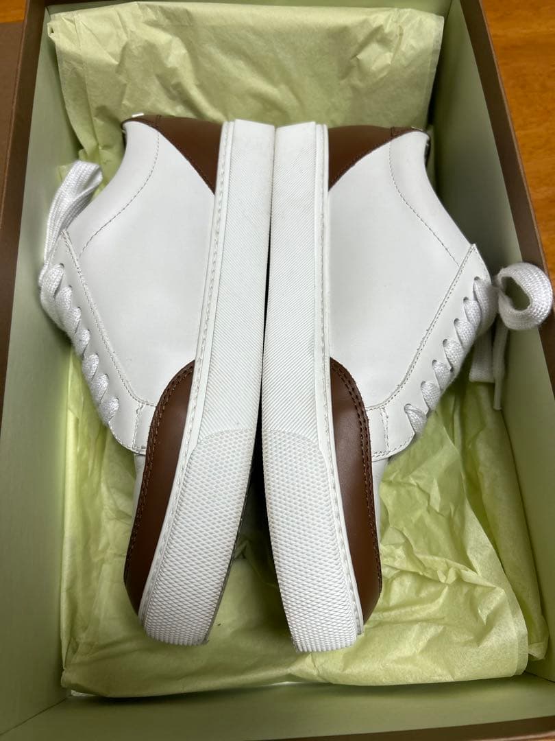 美品 BURBERRY バーバリー レディース スニーカー レザー 白 23cm