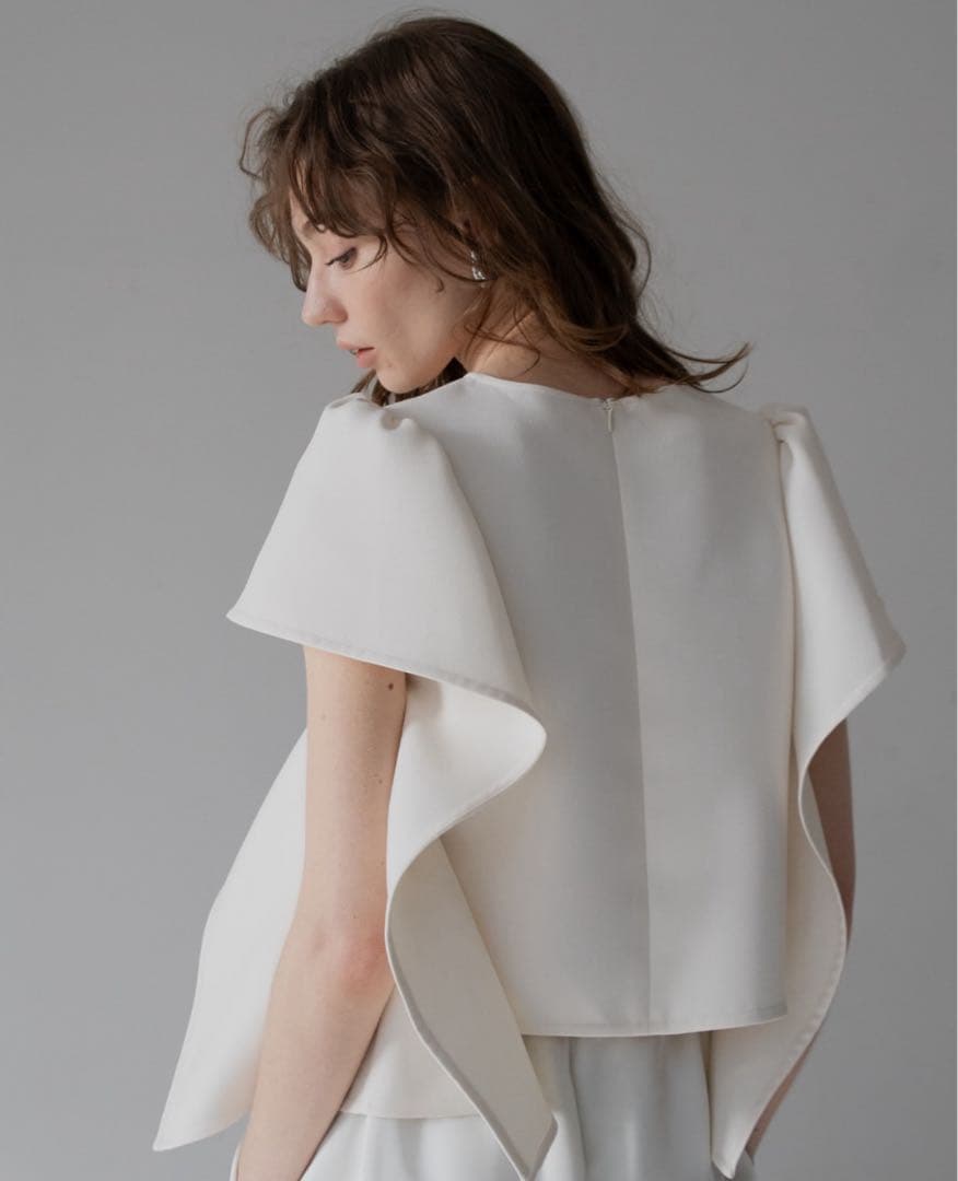 meison de dolce lily tops フレアスリーブトップス　白
