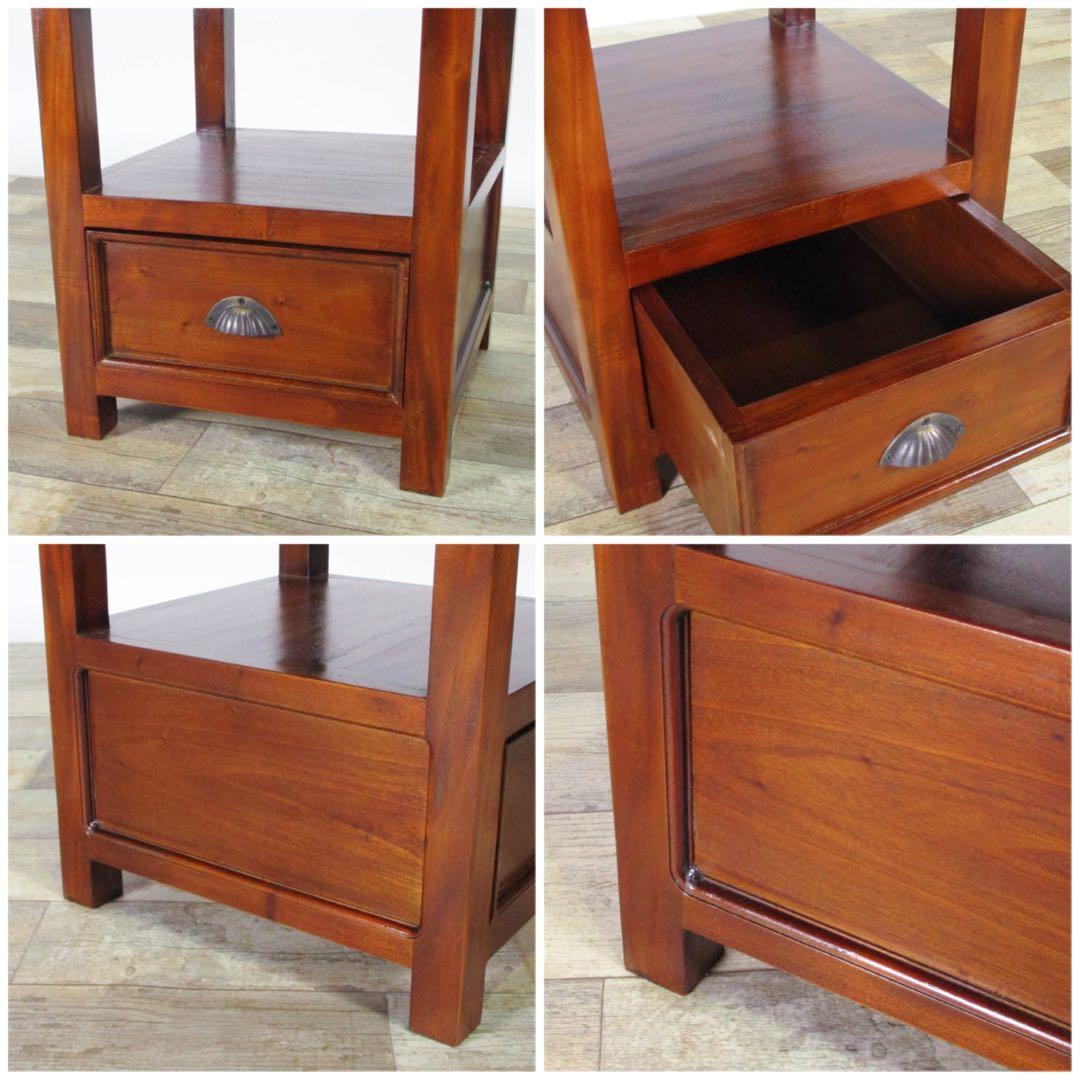 C 新品 コロニアル サイドテーブル ミニテーブル 小物入れ 収納 アジアン