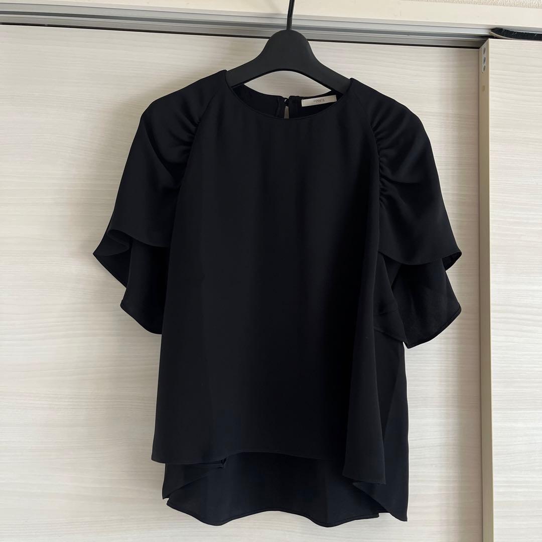 美品 le phil ルフィル シルク フリル袖 ブラウス