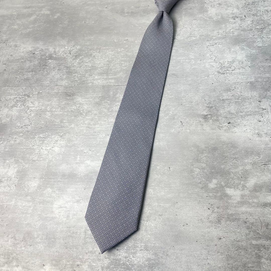 美品 E.Marinella Napoli チェック柄 格子柄 ネクタイ 紺