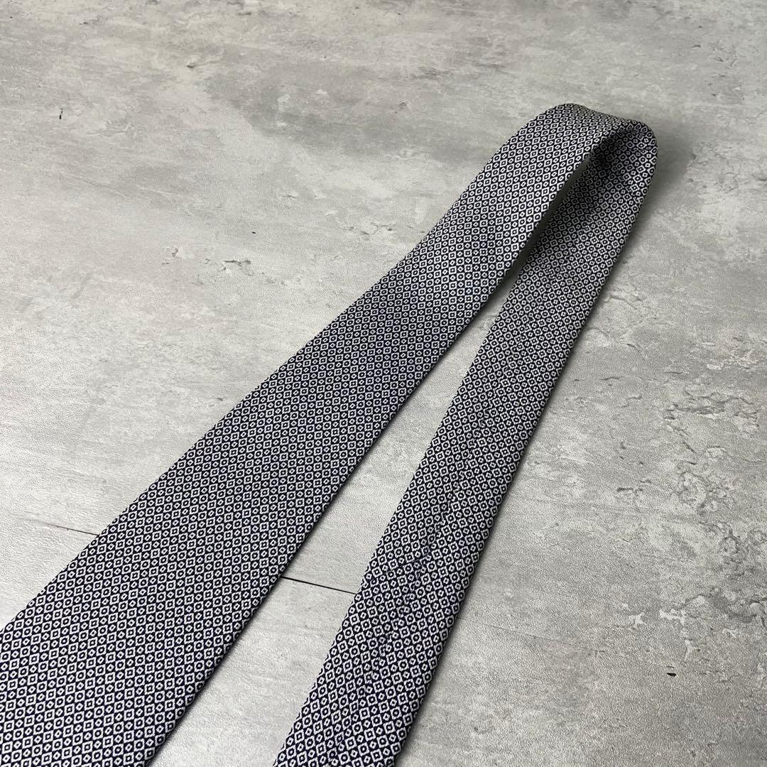 美品 E.Marinella Napoli チェック柄 格子柄 ネクタイ 紺