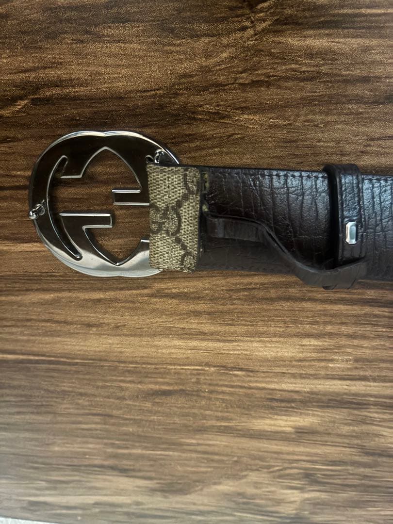 GUCCI グッチ 114984 インターロッキングGG柄 PVC シルバー金具