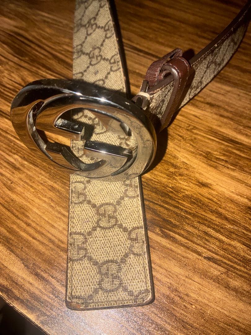 GUCCI グッチ 114984 インターロッキングGG柄 PVC シルバー金具