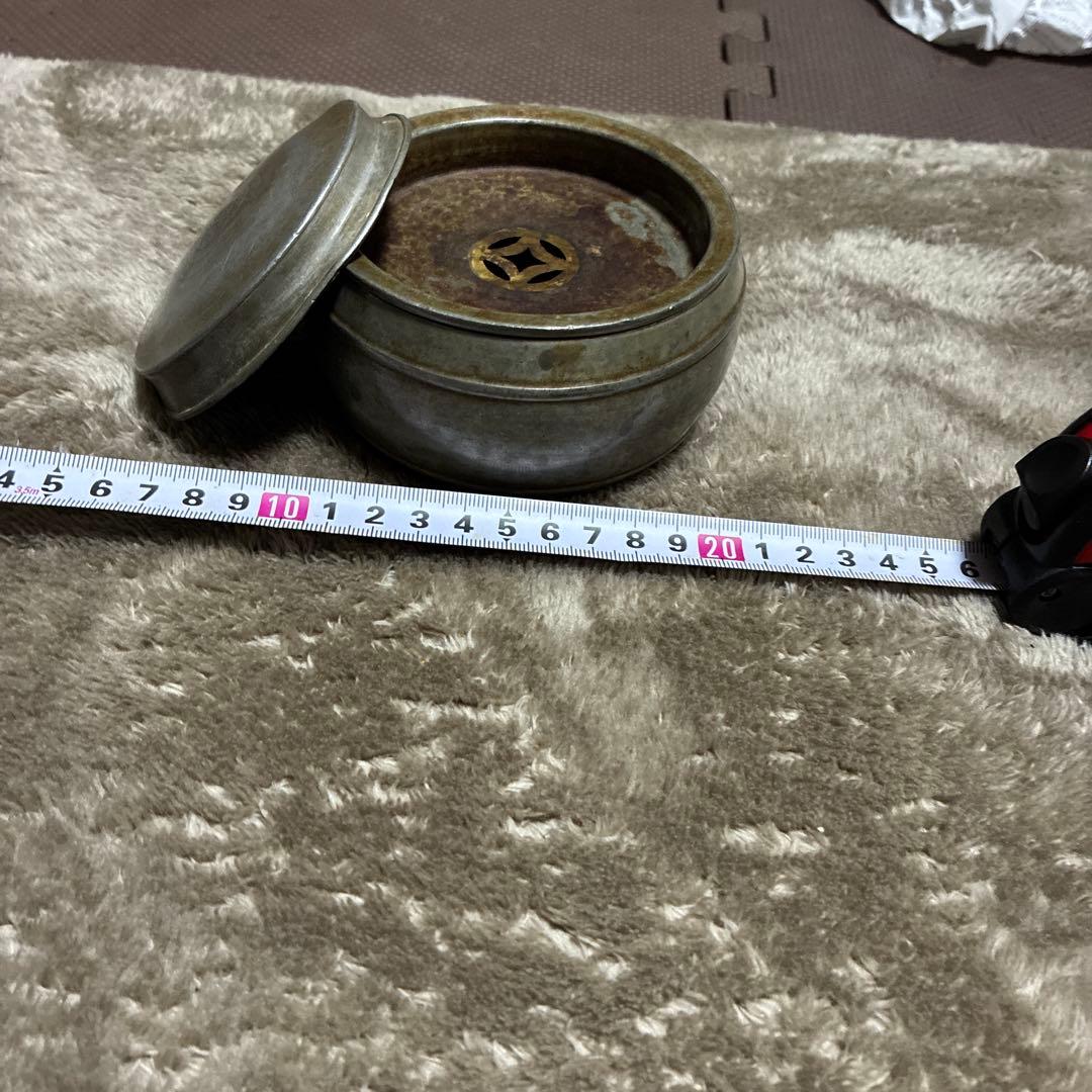 古錫　在銘　建水　茶こぼし　茶入　重453.5g煎茶道具　茶道具