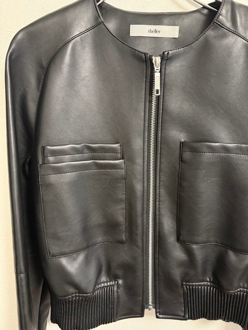 ❤︎♡Shéller ノーカラーライダースジャケット