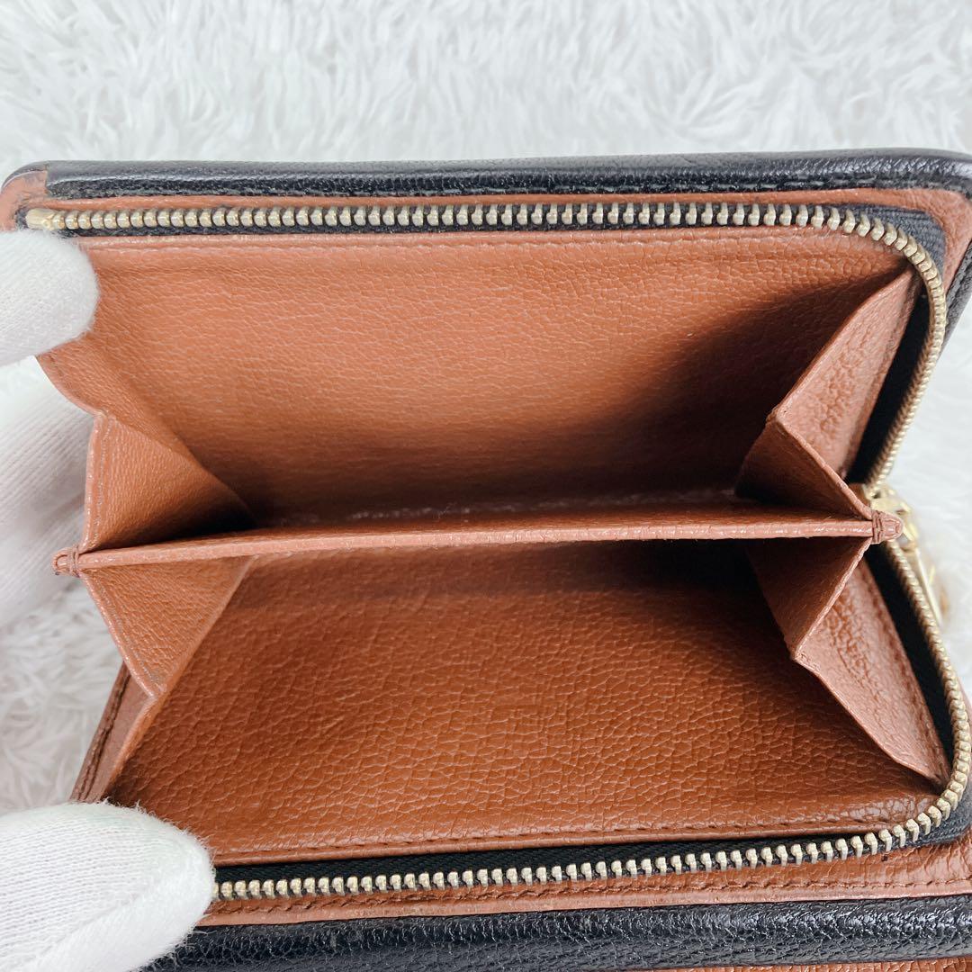 レア色✨ミュウミュウ 3つ折り財布 マドラスレザー バイカラー ブラック 黒　茶