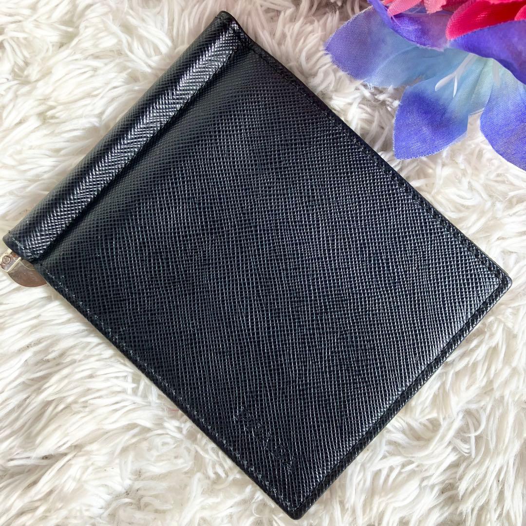 専用✨ プラダ　マネークリップ サフィアーノレザー カードケース 黒