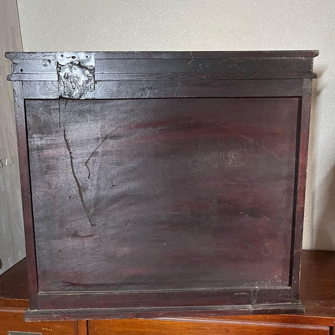 アンティーク ガラス扉 木製 飾り棚 眼鏡屋 ショーケース 骨董 キャビネット