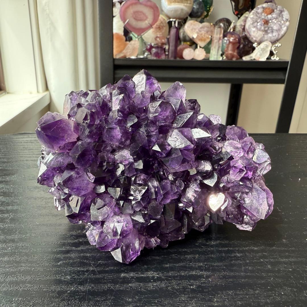 天然石アメジストの原石　置物NO.090713