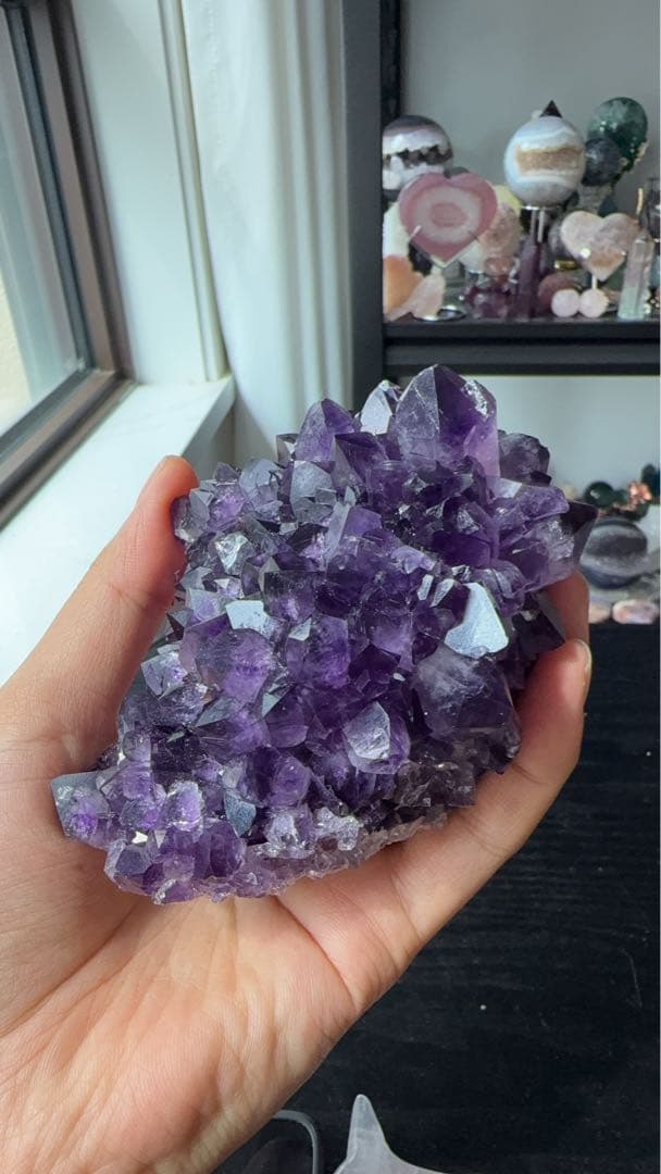 天然石アメジストの原石　置物NO.090713