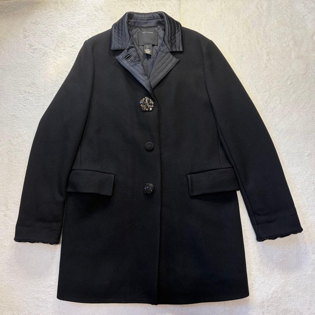 MARC JACOBS ピーコート ロング　シルク　中綿　製　ブラック