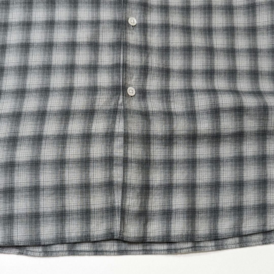 極美品★スティーブンアラン　オンブレチェックシャツ　М　グレー