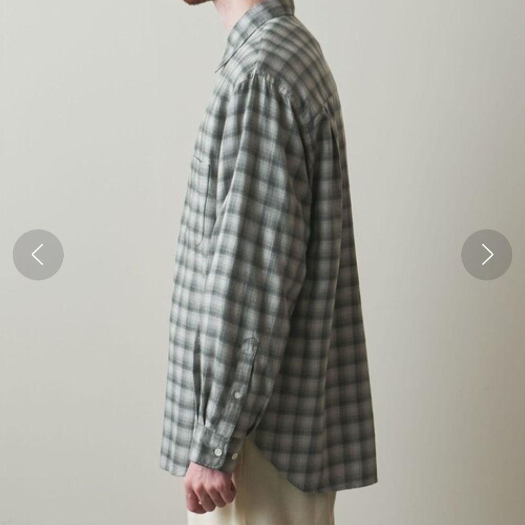 極美品★スティーブンアラン　オンブレチェックシャツ　М　グレー