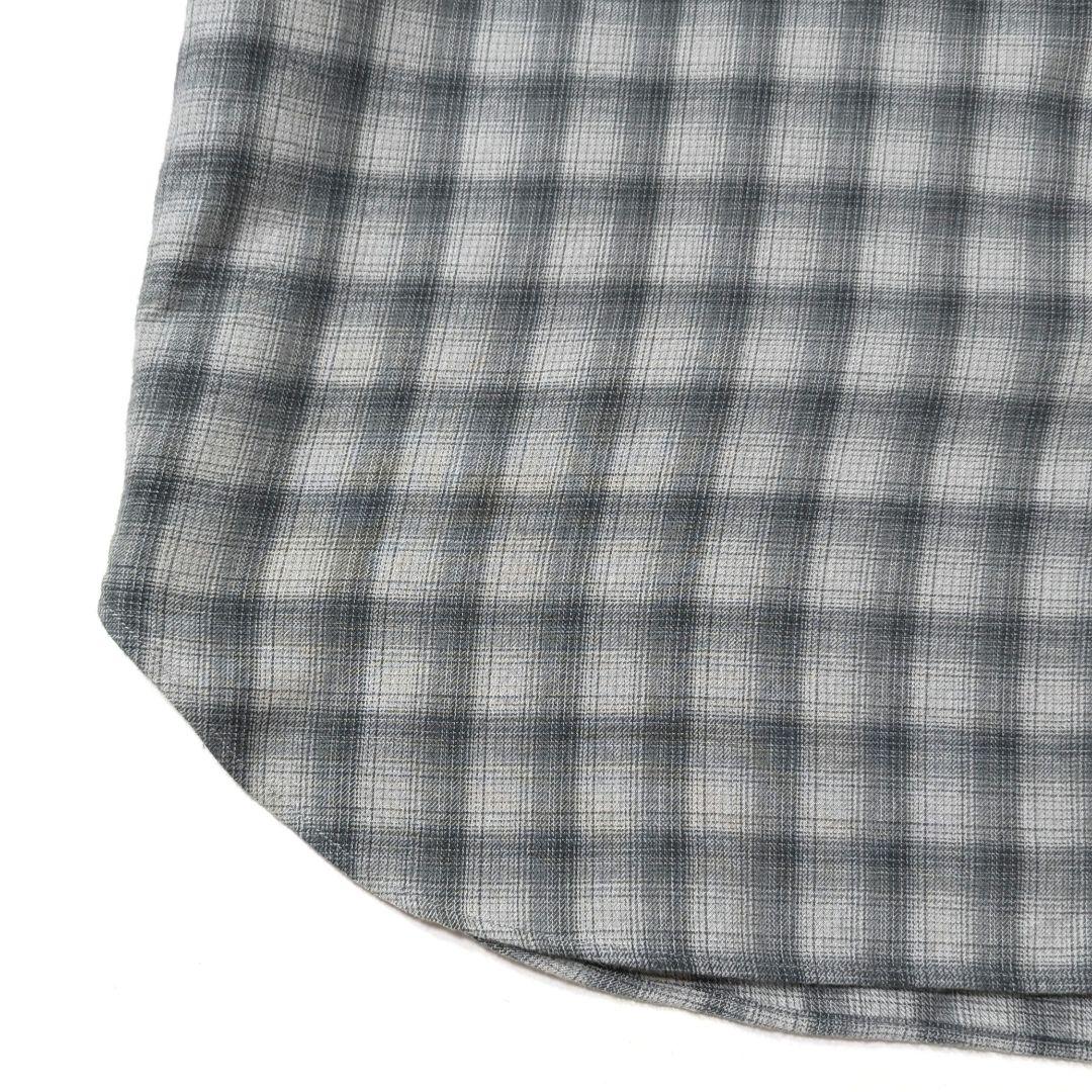 極美品★スティーブンアラン　オンブレチェックシャツ　М　グレー