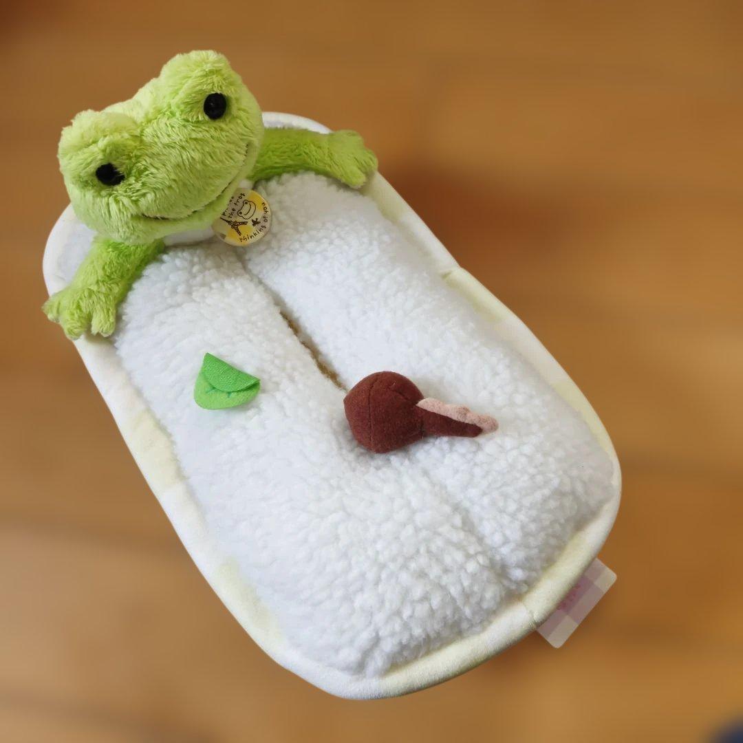 タグ付き　カエルのピクルス お風呂　ティッシュカバー ティッシュボックス