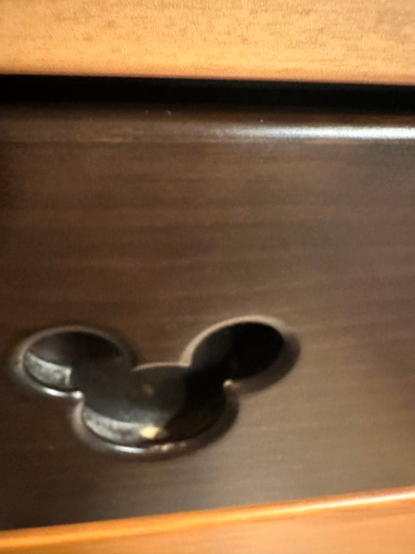 送料込　MADE IN JAPAN 天然杢　モダンミッキー　6段タンス　チェスト