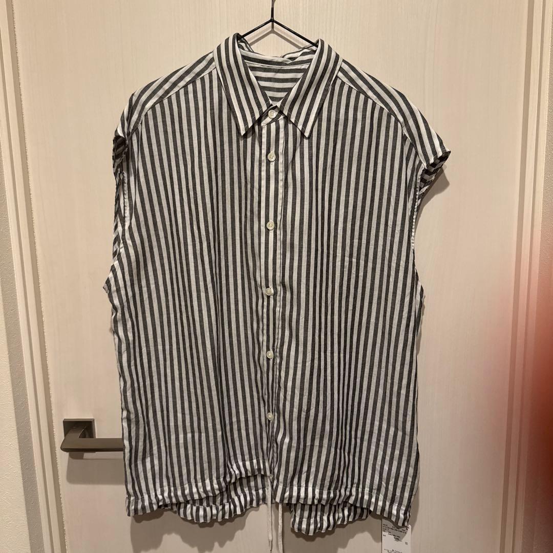 リネンブレンドフレンチヘムギャザーシャツ