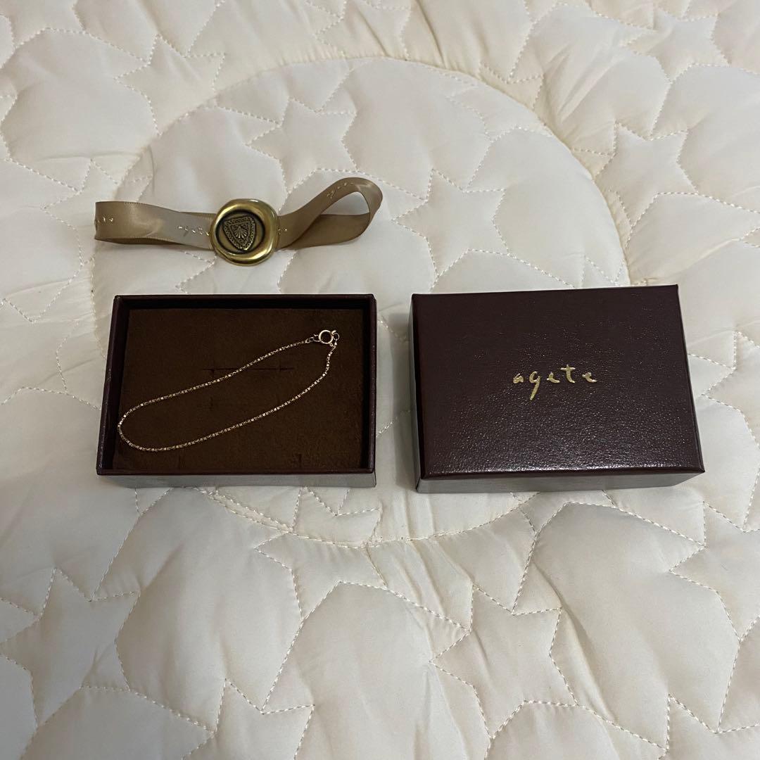 agete シンプル チェーンブレスレット K10