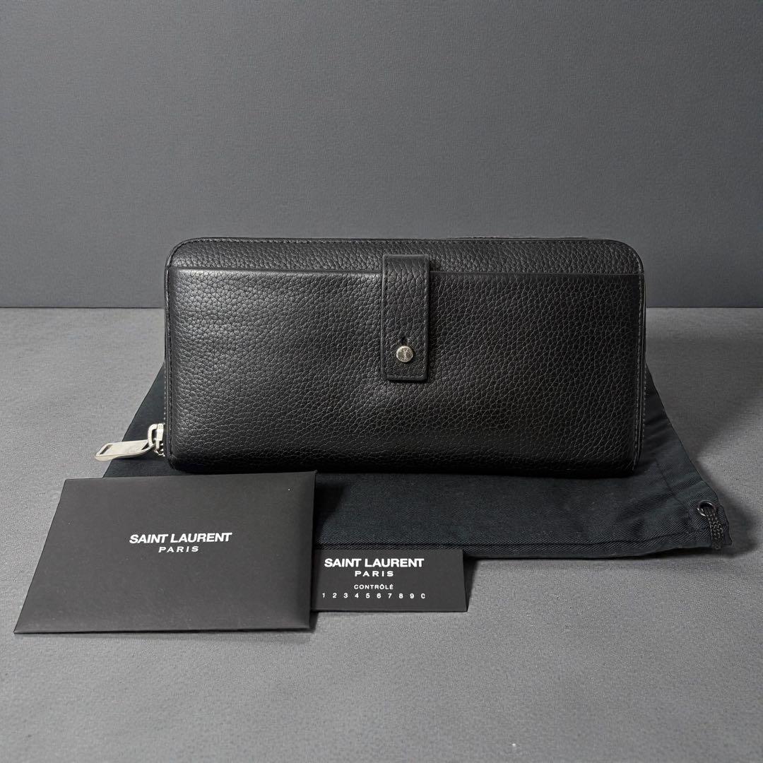 サンローラン　サック ドゥ ジュール ジップウォレット 長財布 ブラック.