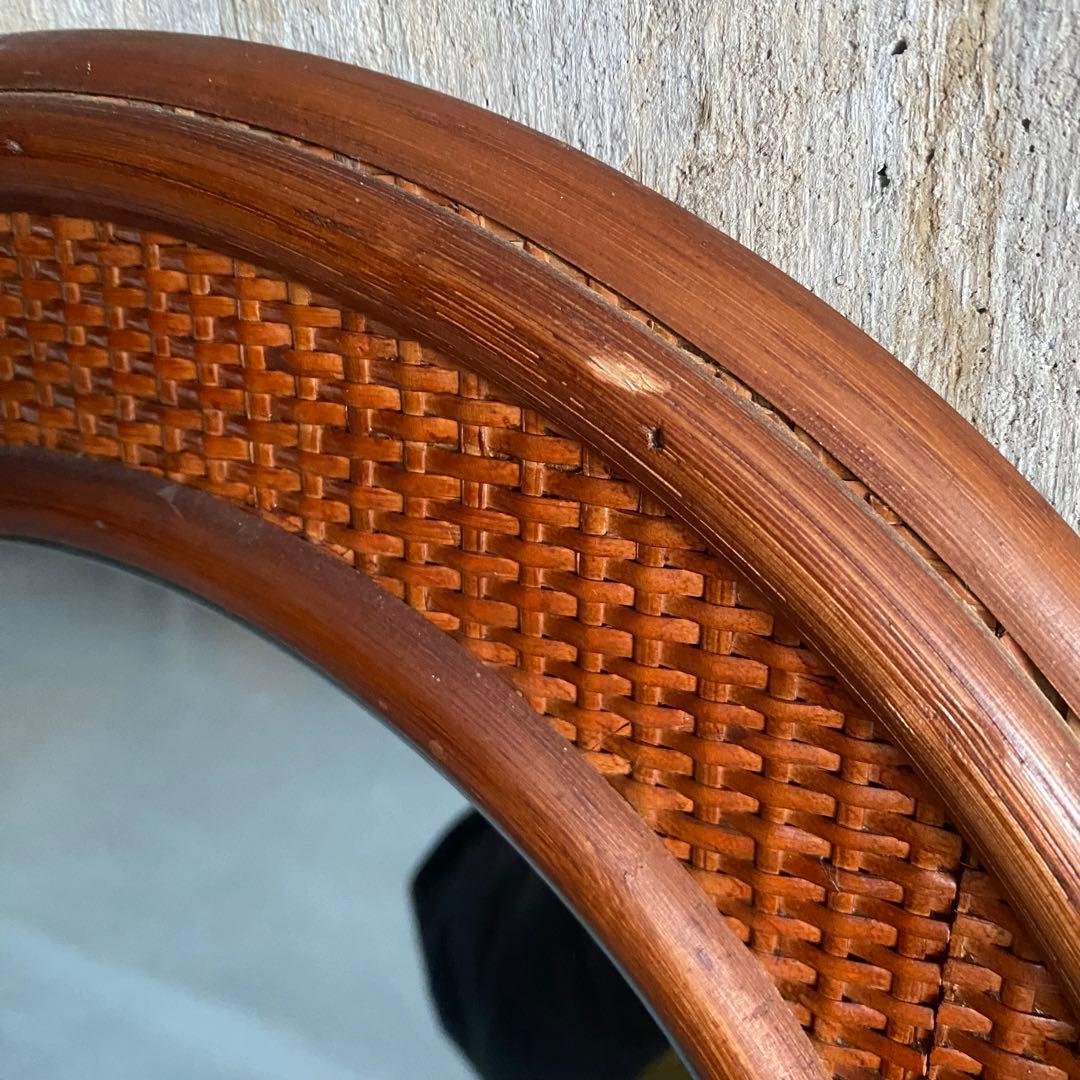 ラタン　籐　ウォールミラー　姿見　ヴィンテージ