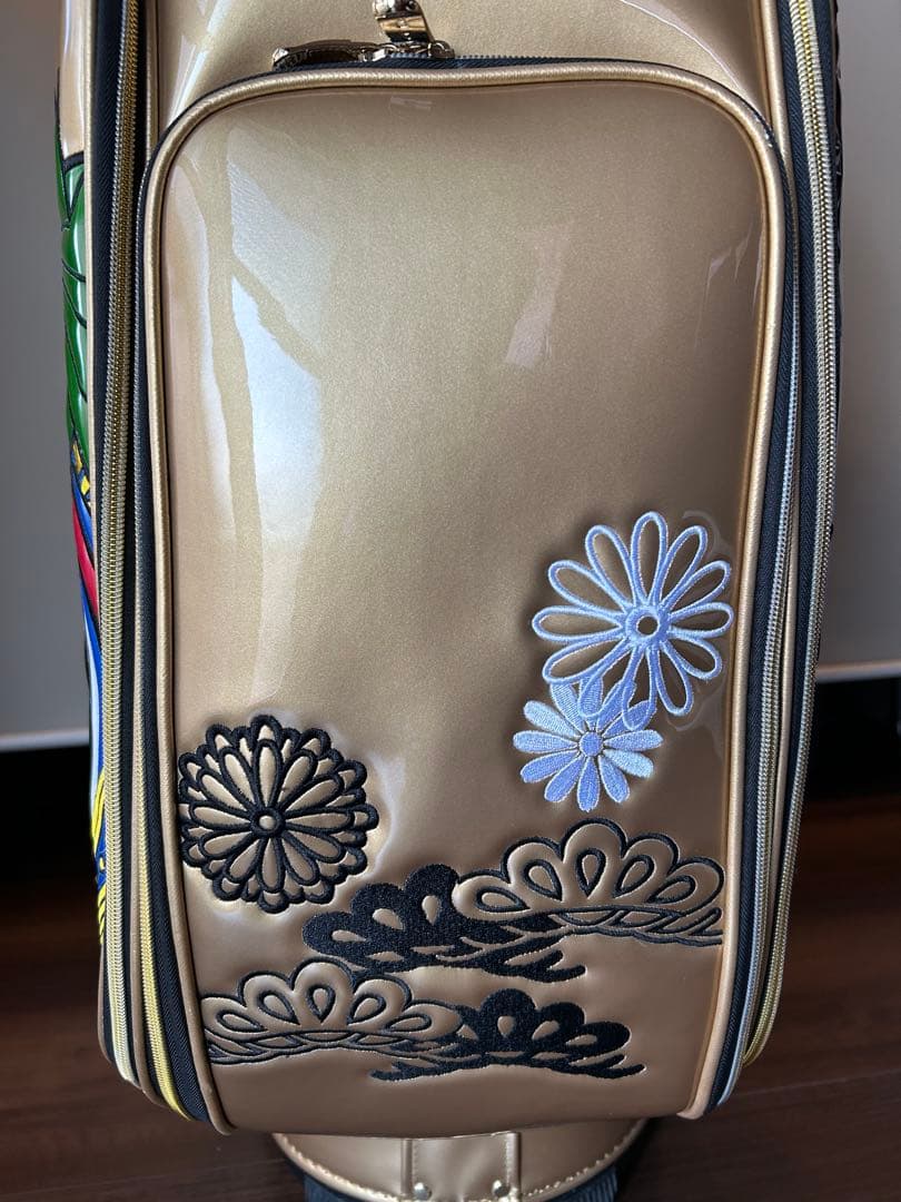 ザップZAPキャディーバッグ　歌舞伎画　ゴールド