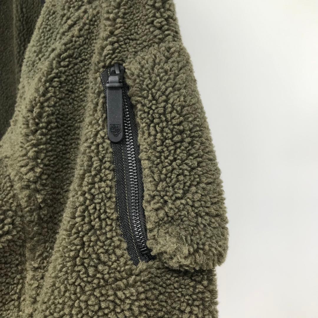 オニツカタイガー　ブルゾン　MA-1　L　カーキ　ボア　フリース