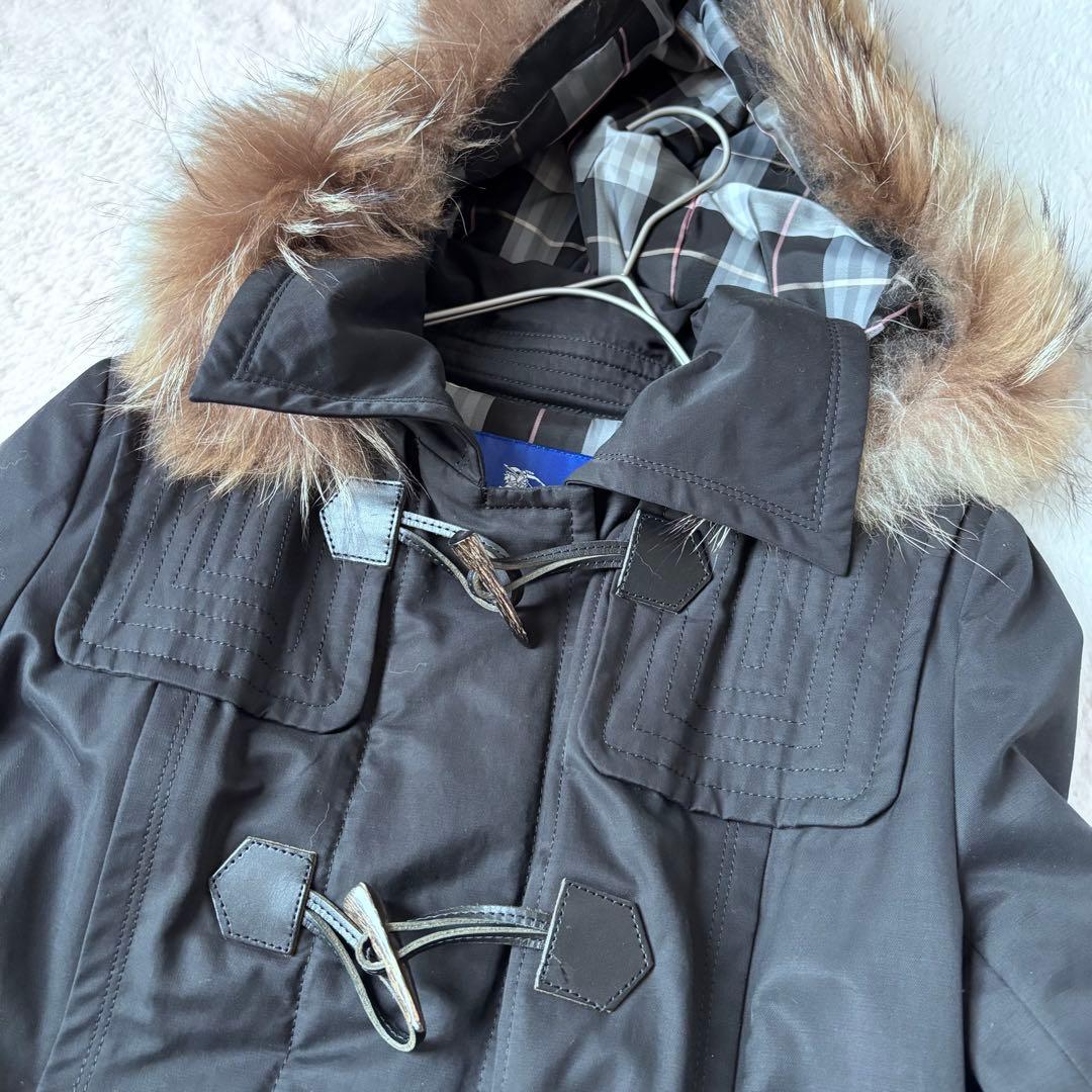 美品BURBERRY BLUE LABEL 黒　フード　ダッフル　38 M